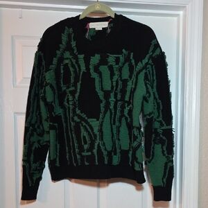 Stella McCartney Black and Green Crewneck Sweater